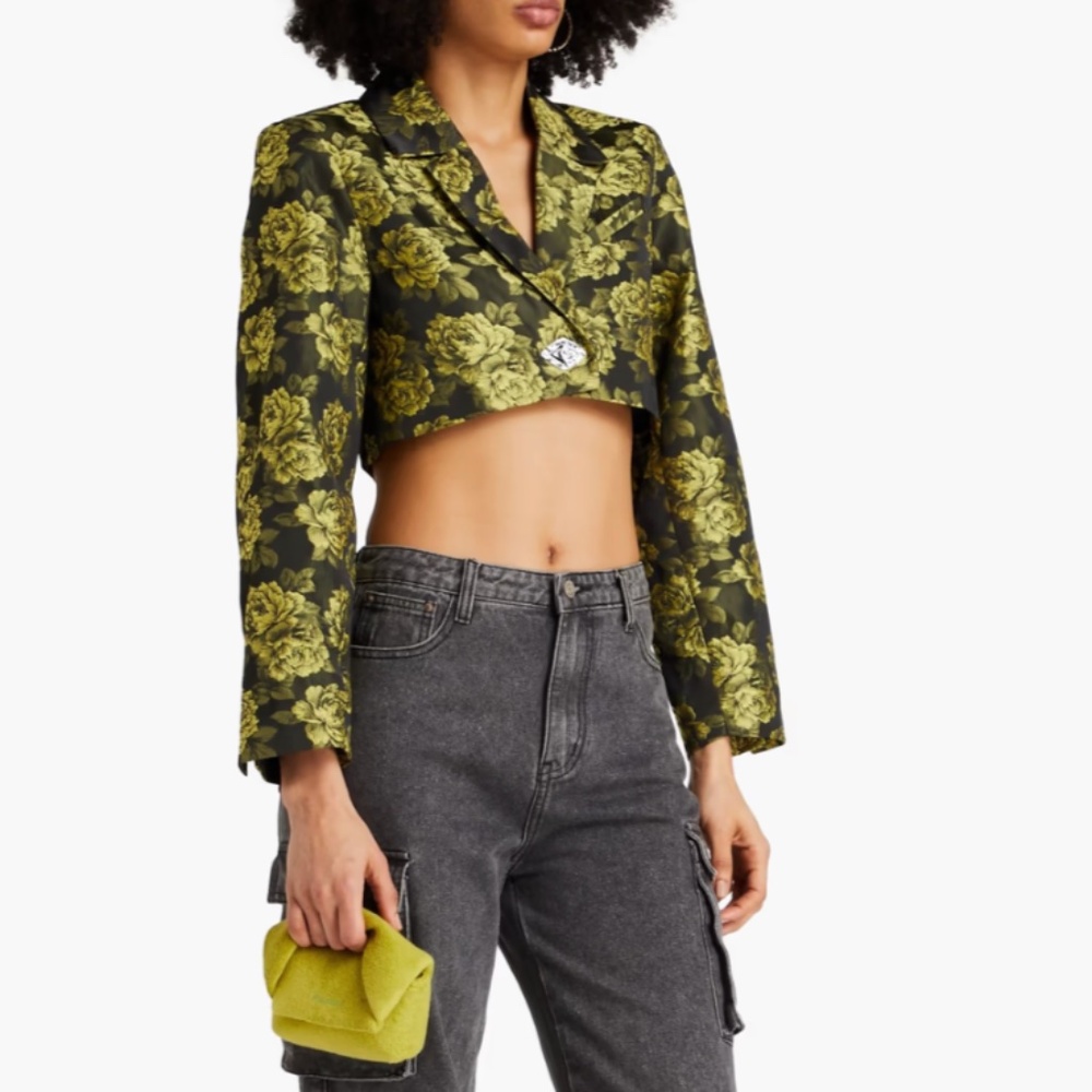 GANNI Cropped floral-jacquard blazer - Picture 5 of 5